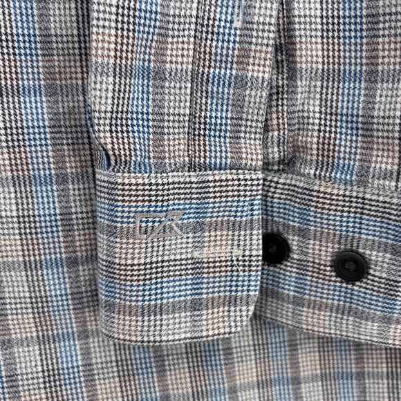 Cutter & Buck Blue Gray Plaid Long Sleeve Button Up Shirt Men’s Big 4XB Career - Picture 7 of 10